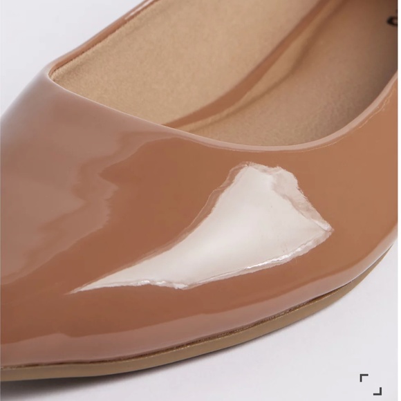 Torrid Patent Cognac Tan Pointed Toe Ballet Flat WIDE width - Picture 4 of 4